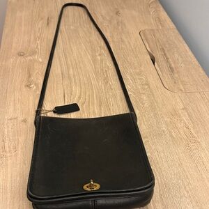 Coach Black Leather Tag